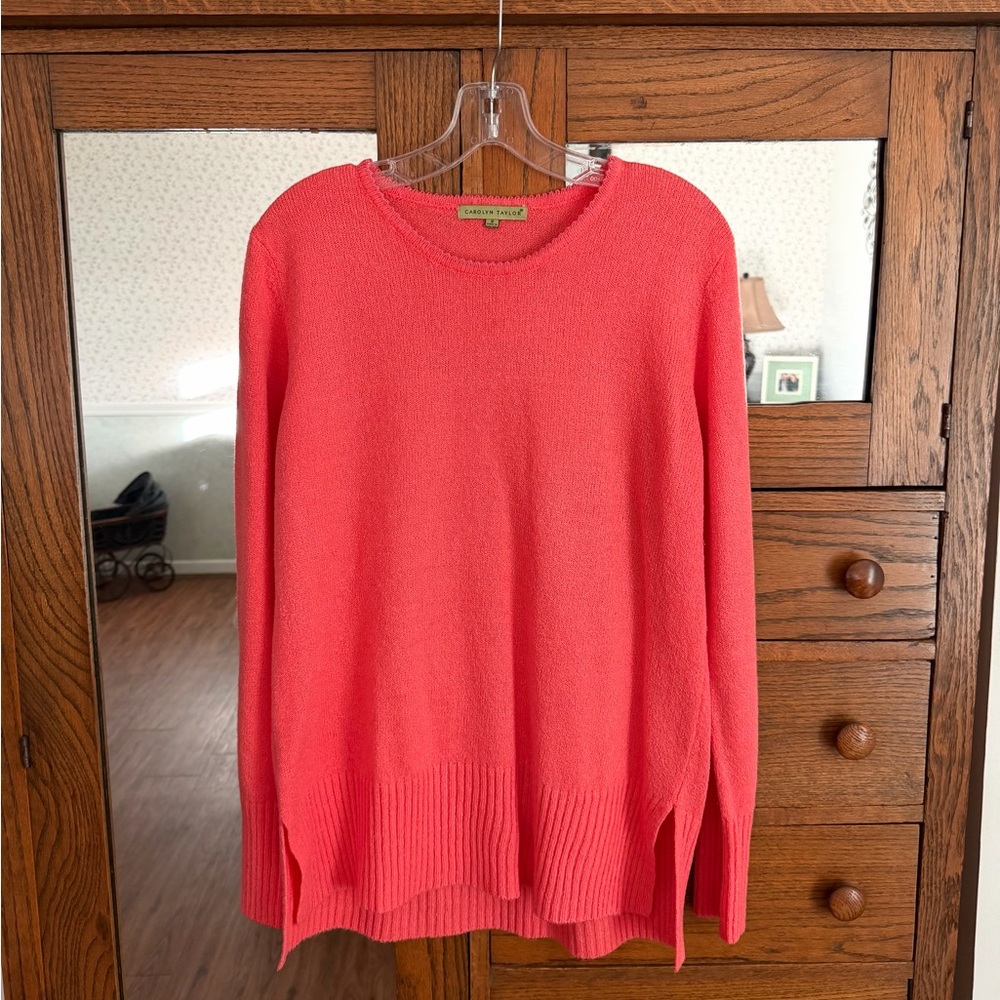 Carolyn Taylor Vibrant Orange Crew Neck Sweater